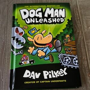 Dog Man Unleashed by - Green and Black Cover